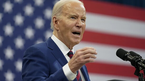 US-Präsident Joe Biden spricht auf der Wahlkampfveranstaltung in Raleigh. Foto: Stephanie Scarbrough/AP/dpa