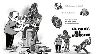 Eine Doppelseite aus dem Buch "Mein ziemlich seltsamer Freund Walter". Julius Thesing hat den Comic illustriert.
