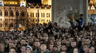 Tausende Menschen haben in Budapest gegen Ministerpräsident Orban demonstriert. Foto: Denes Erdos/AP