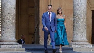 ARCHIV - Pedro Sánchez und seine Ehefrau Begoña Gómez. Foto: Álex Cámara/EUROPA PRESS/dpa